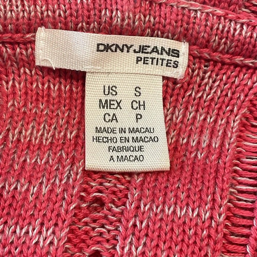 DKNY  JEANS PETITE Y2K Coral/ Pink Knit Half-Zip Sweater - Picture 2 of 11